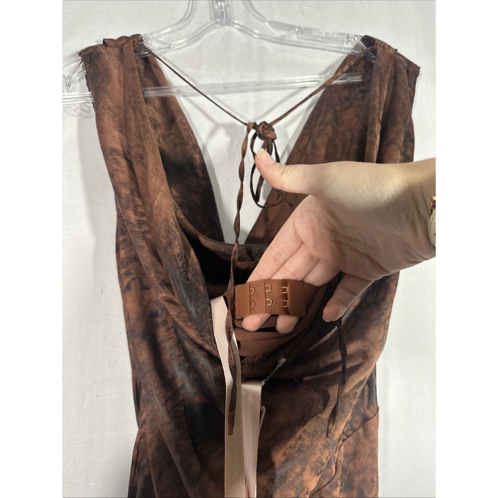 NEW $269 House‎ of CB [ Small ] ALAINA Antique Copper Bias Cut Maxi Dress 7064 - Picture 15 of 16